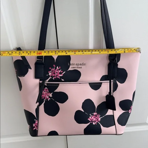 Kate Spade Black and Pink Floral Tote - Picture 5 of 8